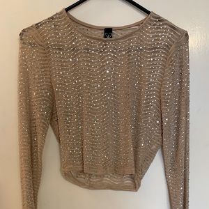 Gemstone studded long sleeve shirt